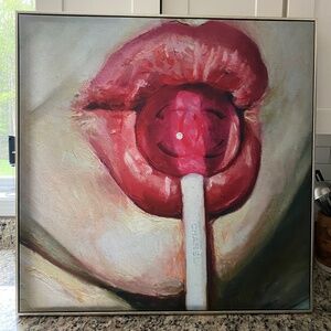 Chanel lips canvas art